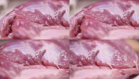牛肉猪肉切分分装冷冻冰箱储存高清在线视频素材下载
