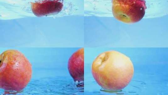 掉入水中的苹果高清在线视频素材下载