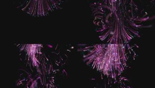 紫色梦幻流体粒子掉落飘动高清在线视频素材下载