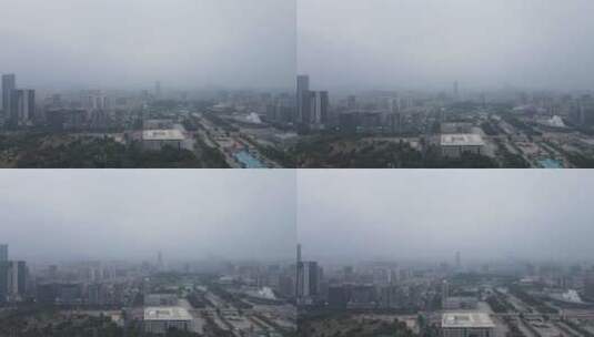 春季雨雾天的城市高清在线视频素材下载