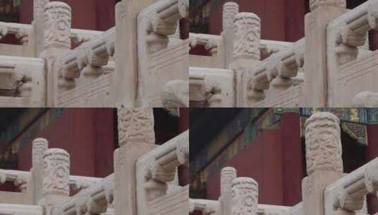 宫殿前的汉白玉栏杆故宫雕塑 ~高清在线视频素材下载
