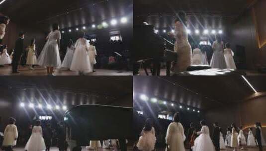 少年儿童拉小提琴音乐会高清在线视频素材下载