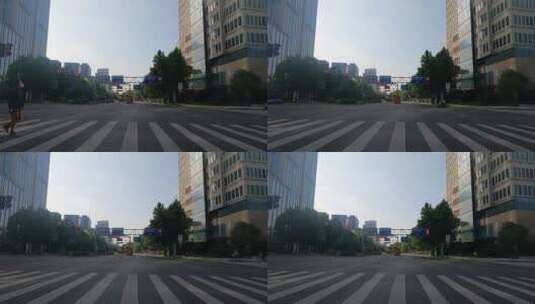 上海封城中的阳光公路街道环境高清在线视频素材下载