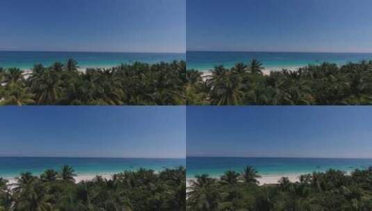海南浪漫的沙滩蓝色的大海海岸线航拍高清在线视频素材下载