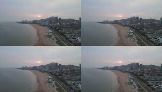 山东青岛城市日出日落航拍高清在线视频素材下载