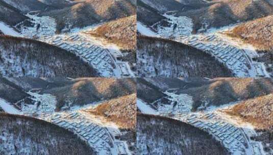 《高清4K60帧》牡丹江中国雪乡航拍林海雪原高清在线视频素材下载