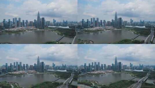 深圳后海地标摩天大楼天际线4K航拍高清在线视频素材下载