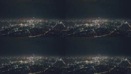 航拍上海电影感城市市区夜景高清在线视频素材下载