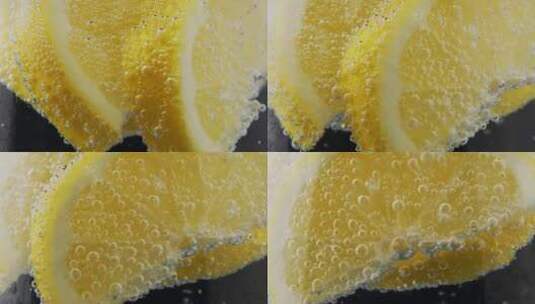 冒泡的柠檬高清在线视频素材下载