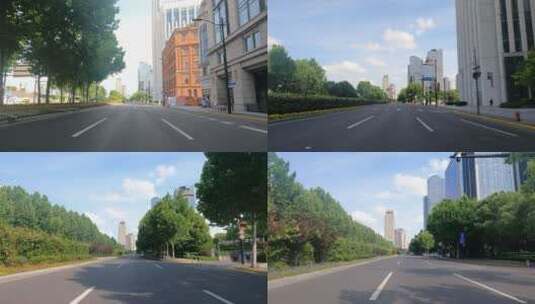上海封城中的晴朗街道环境高清在线视频素材下载