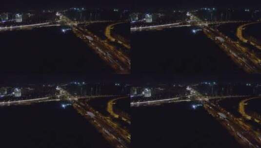 杭州立交航拍夜景高清在线视频素材下载