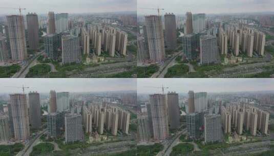 航拍南宁城市建筑高清在线视频素材下载