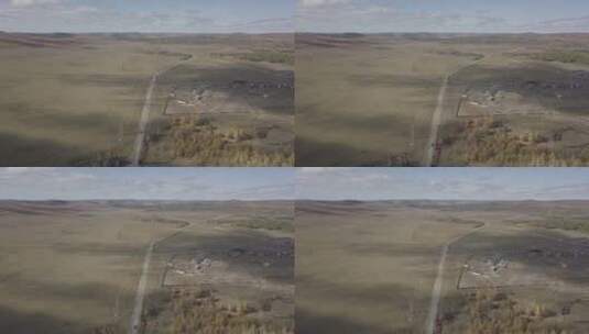 俄罗斯西伯利亚平原村庄公路高清在线视频素材下载