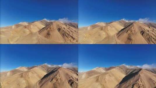 西藏高原蓝天雪山航拍高清在线视频素材下载