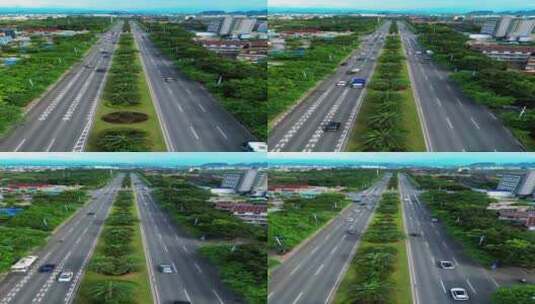 竖屏航拍桂林桂磨路交通高清在线视频素材下载