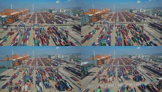 航拍厦门港口码头景观高清在线视频素材下载