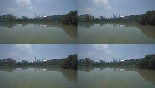 南宁民歌湖东盟博览会会展中心东盟商务区高清在线视频素材下载