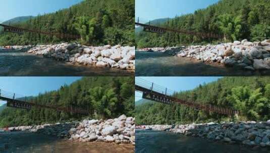 升格拍摄四川宣汉桃溪谷景区峡谷漂流高清在线视频素材下载