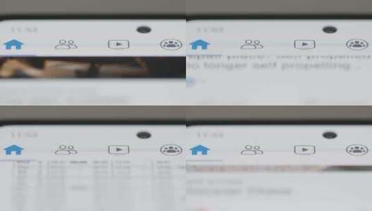 手机上在脸书上滚动的特写高清在线视频素材下载