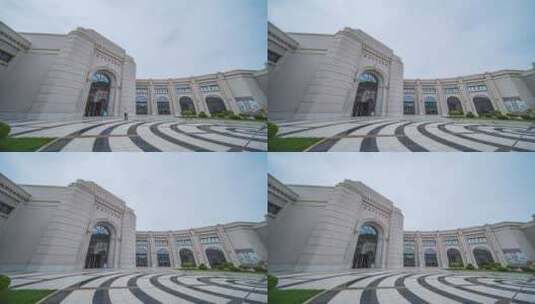 延安文艺纪念馆延时空镜高清在线视频素材下载