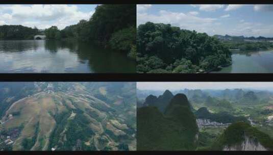 桂林漓江山水延时航拍高清在线视频素材下载