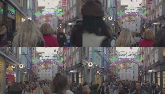 伦敦英国卡纳比街上的行人高清在线视频素材下载