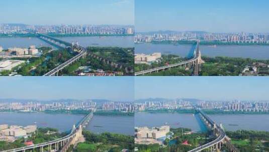 南京长江大桥 观赏玻璃栈桥高清在线视频素材下载