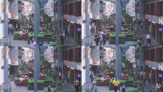 延时摄影城市烟火气商业步行街熙熙攘攘人流高清在线视频素材下载