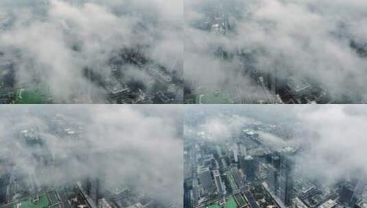 云层下的杭州余杭区未来科技城4高清在线视频素材下载