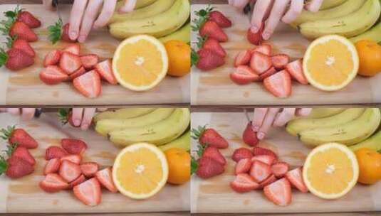 【4K】刀工 切水果 果盘高清在线视频素材下载