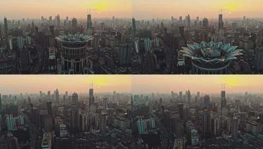 航拍上海浦西高楼高清在线视频素材下载
