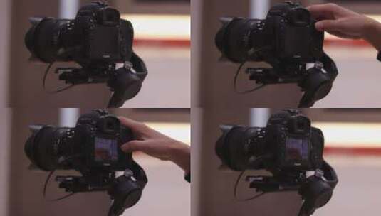 操作相机，上稳定器拍摄高清在线视频素材下载