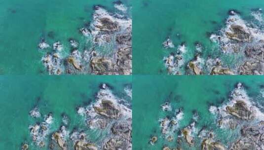 航拍蔚蓝大海慢镜头高清在线视频素材下载