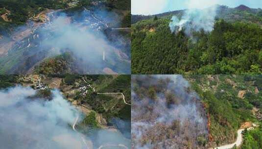 山火森林火灾航拍高清在线视频素材下载
