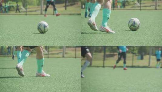 运动员踢足球训练高清在线视频素材下载