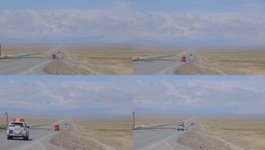 新疆218国道沿途草原风光高清在线视频素材下载