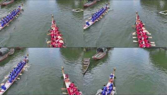 端午端午节龙舟赛划龙舟传统龙舟力量运动赛高清在线视频素材下载