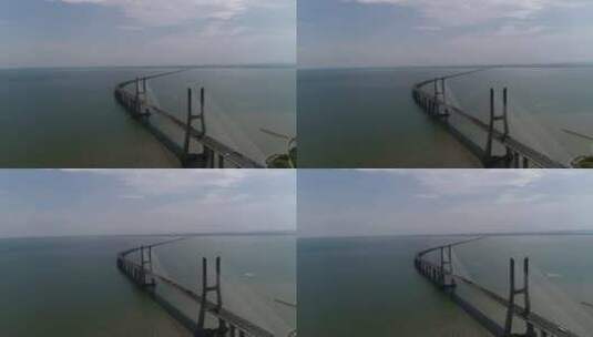 海上大桥鸟瞰高清在线视频素材下载