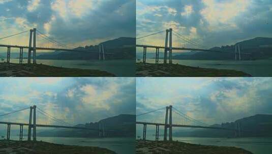 城市建筑长江桥梁高清在线视频素材下载
