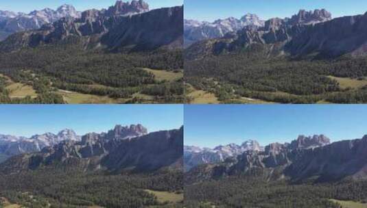 意大利阿尔卑斯山多洛米蒂山脉的鸟瞰图高清在线视频素材下载