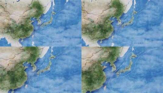 地图对马海峡 暖流高清在线视频素材下载