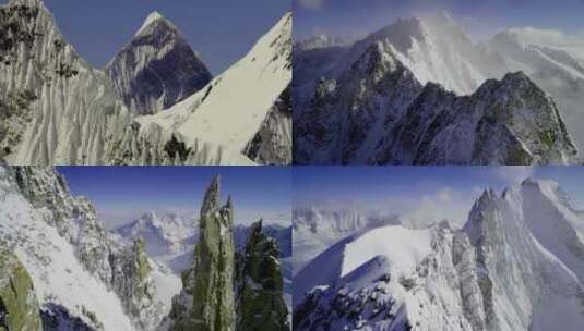新疆航拍雪山山脉高海拔积雪雪峰冬季寒冷 (5)高清在线视频素材下载