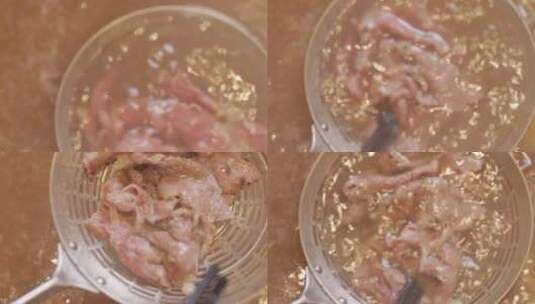 牛肉 牛肉汤底 汤 滚烫的汤 骨头汤高清在线视频素材下载