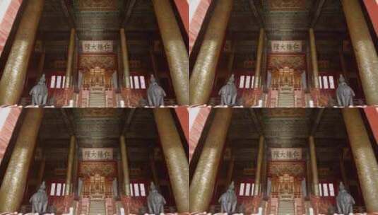 北京故宫紫禁城皇极殿大殿内部高清在线视频素材下载