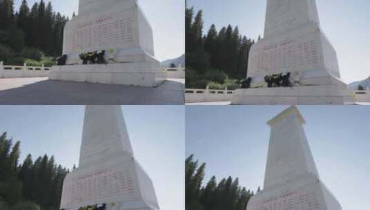 乔尔玛烈士陵园纪念碑 独库公路 新疆天山高清在线视频素材下载