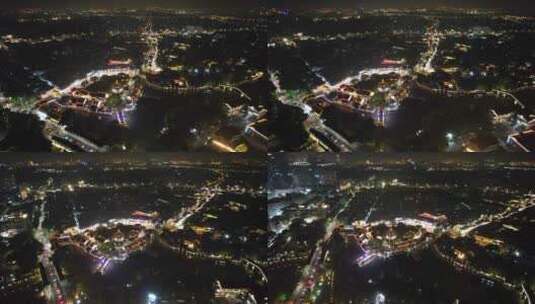 江苏苏州城市夜景大景航拍高清在线视频素材下载