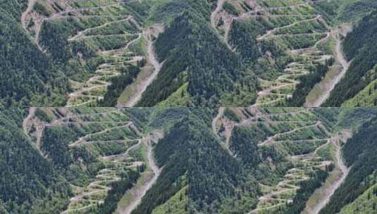 航拍四川独库公路宝康线高山森林风光高清在线视频素材下载