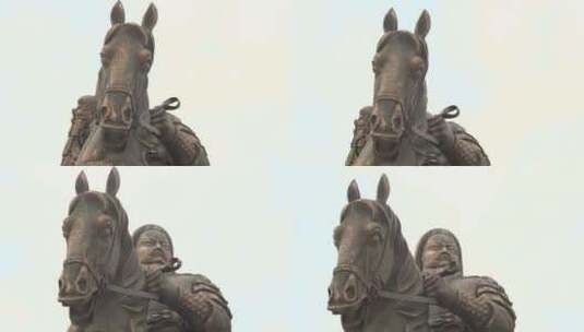 成吉思汗铜雕  雕塑高清在线视频素材下载