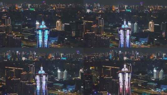 杭州环球中心最新夜景灯光高清在线视频素材下载