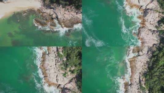 4K壮丽海岛礁石水沙滩自然风光高清在线视频素材下载